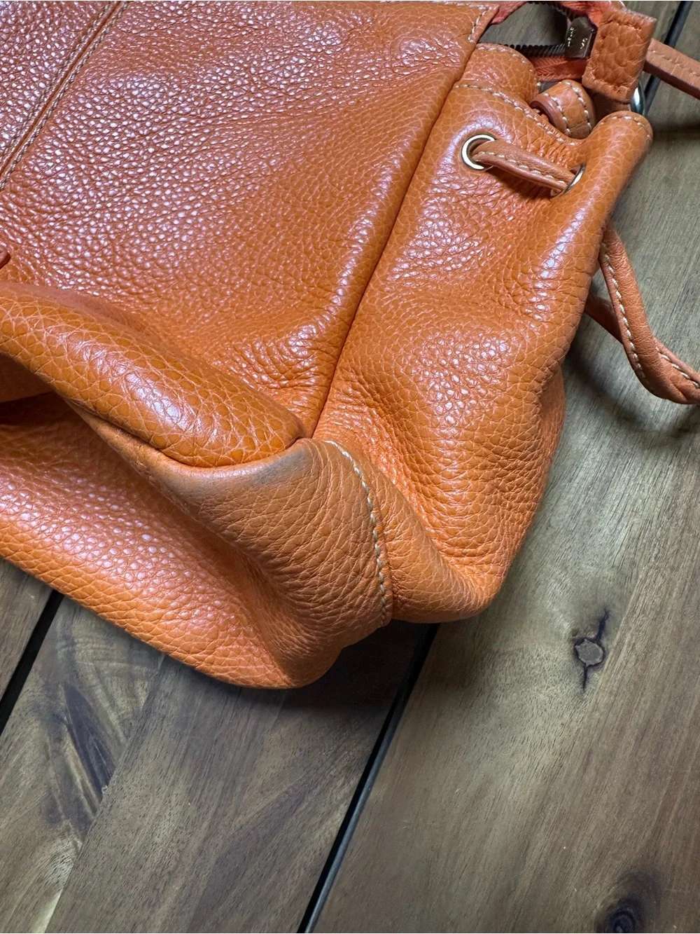 Dooney & Bourke Pebbled Leather Hobo Shoulder Bag in Tangerine